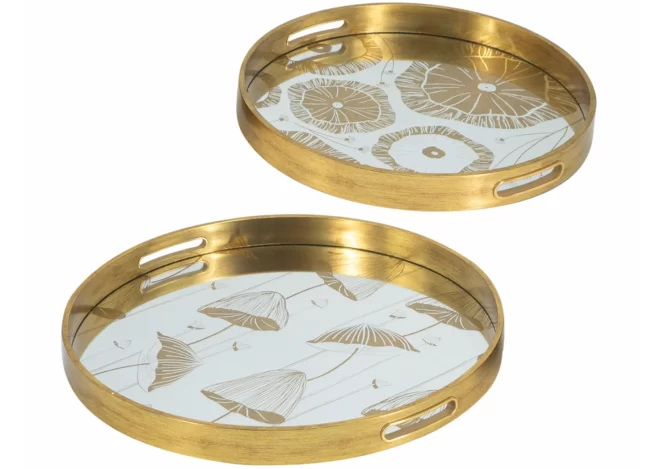 GOLD ROUND TRAYS FOR DECOR
