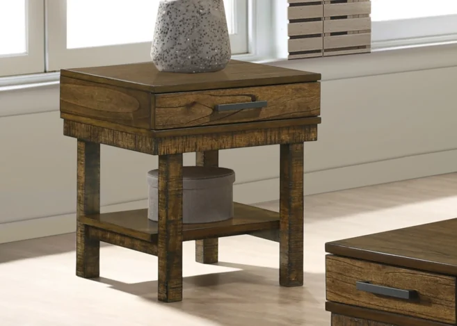 WOODEN END TABLE