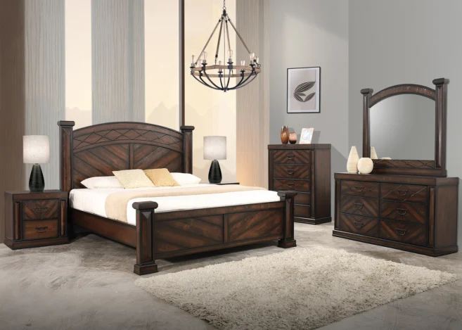 EASTWOOD BEDROOM SET -KING SIZE BED, QUEEN SIZE BED ,CHEST OF DRAWERS,DRESSER WITH MIRROR,NIGHT STAND