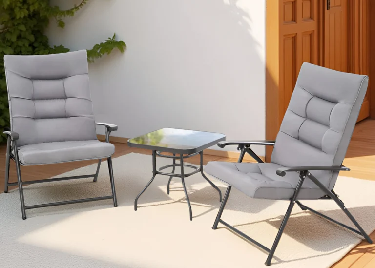JADE PATIO SET WITH TABLE AND 2 CHAIRS- GREY
