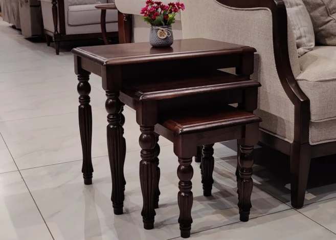 NEST OF STOOLS (HARDWOOD)